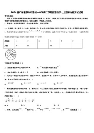2024届广东省惠州市惠州一中学初二下期数期数学七上期末达标测试试题含解析.doc