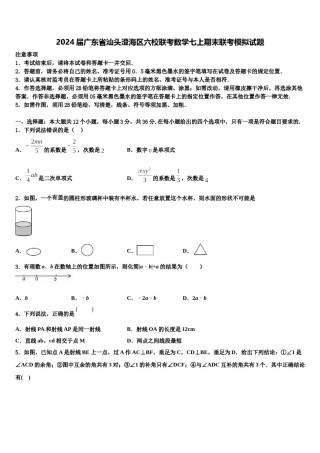 2024届广东省汕头澄海区六校联考数学七上期末联考模拟试题含解析.doc