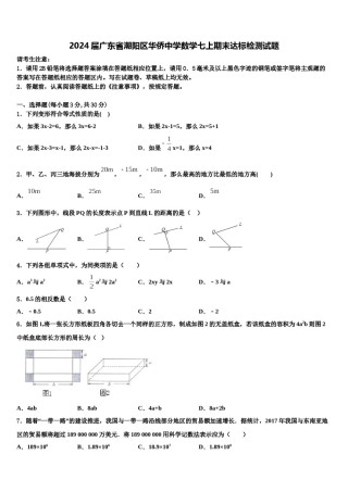 2024届广东省潮阳区华侨中学数学七上期末达标检测试题含解析.doc