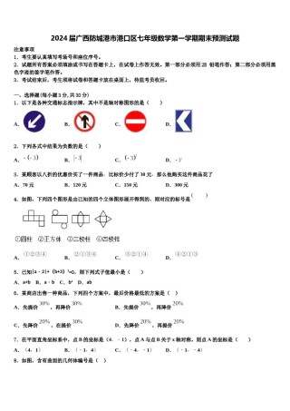 2024届广西防城港市港口区七年级数学第一学期期末预测试题含解析.doc