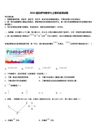 2024届拉萨市数学七上期末监测试题含解析.doc