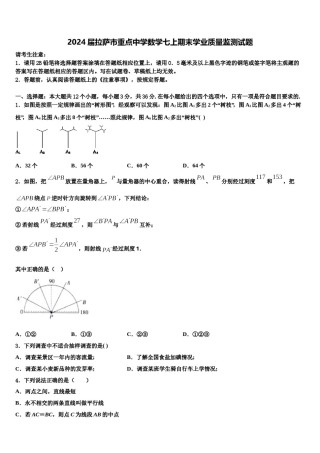 2024届拉萨市重点中学数学七上期末学业质量监测试题含解析.doc