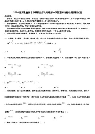 2024届河北省衡水市景县数学七年级第一学期期末达标检测模拟试题含解析.doc