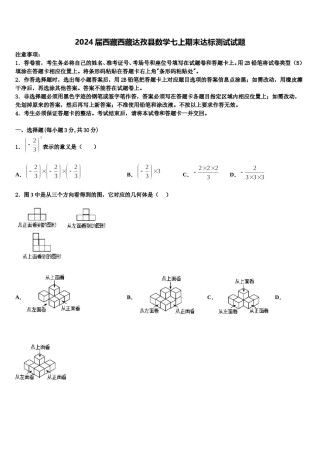 2024届西藏西藏达孜县数学七上期末达标测试试题含解析.doc