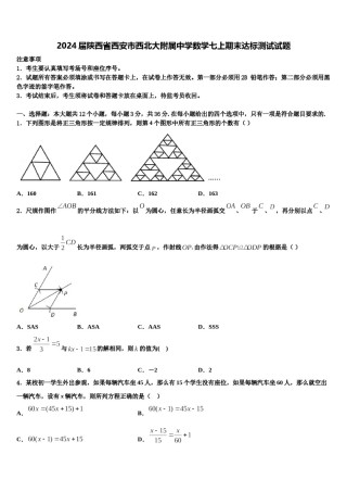 2024届陕西省西安市西北大附属中学数学七上期末达标测试试题含解析.doc