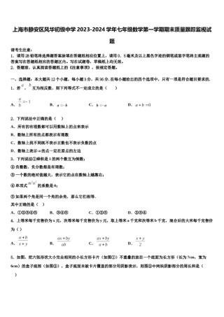 上海市静安区风华初级中学2023-2024学年七年级数学第一学期期末质量跟踪监视试题含解析.doc