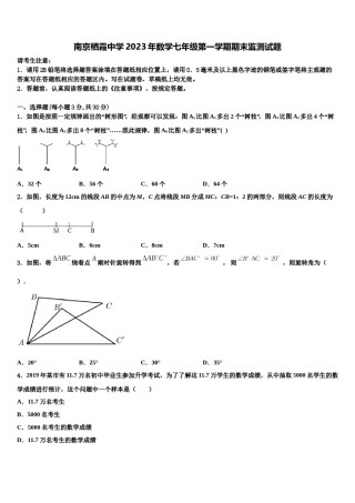 南京栖霞中学2023年数学七年级第一学期期末监测试题含解析.doc