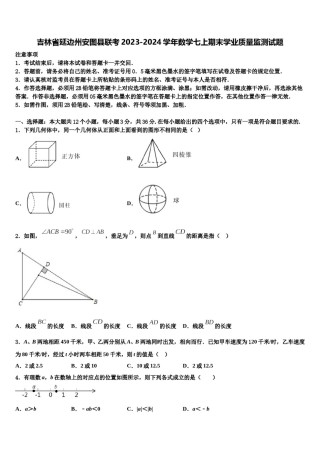 吉林省延边州安图县联考2023-2024学年数学七上期末学业质量监测试题含解析.doc