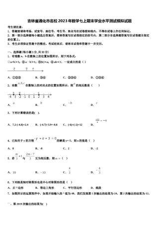 吉林省通化市名校2023年数学七上期末学业水平测试模拟试题含解析.doc