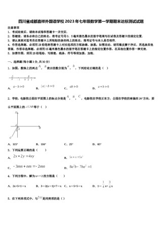 四川省成都嘉祥外国语学校2023年七年级数学第一学期期末达标测试试题含解析.doc