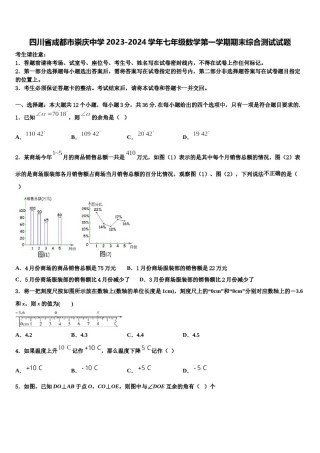 四川省成都市崇庆中学2023-2024学年七年级数学第一学期期末综合测试试题含解析.doc