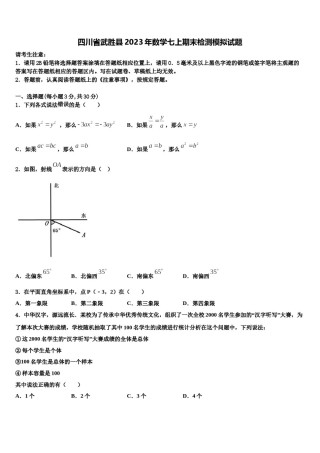 四川省武胜县2023年数学七上期末检测模拟试题含解析.doc