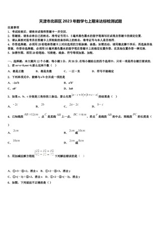 天津市北辰区2023年数学七上期末达标检测试题含解析.doc