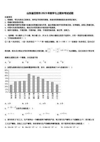 山东省日照市2023年数学七上期末考试试题含解析.doc