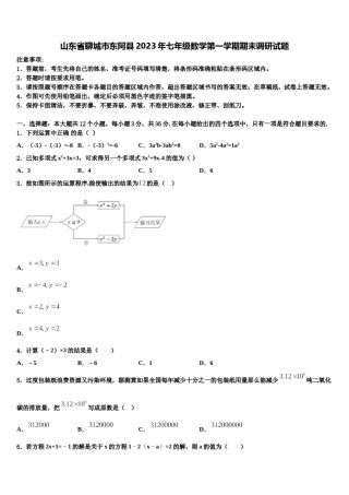 山东省聊城市东阿县2023年七年级数学第一学期期末调研试题含解析.doc
