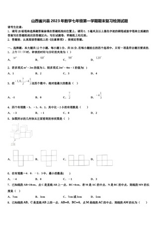 山西省兴县2023年数学七年级第一学期期末复习检测试题含解析.doc