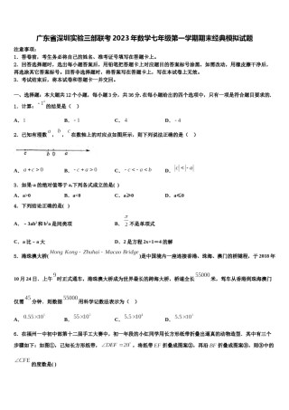 广东省深圳实验三部联考2023年数学七年级第一学期期末经典模拟试题含解析.doc