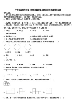 广东省深圳市名校2023年数学七上期末综合测试模拟试题含解析.doc