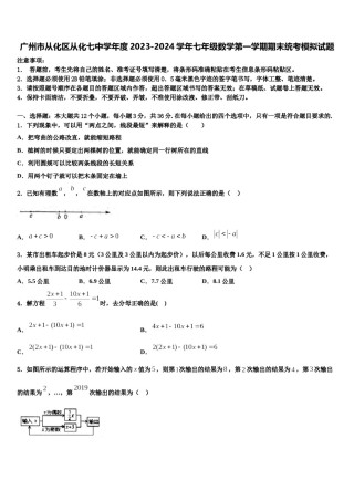 广州市从化区从化七中学年度2023-2024学年七年级数学第一学期期末统考模拟试题含解析.doc