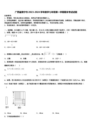广西省南宁市2023-2024学年数学七年级第一学期期末考试试题含解析.doc