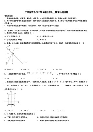 广西省百色市2023年数学七上期末检测试题含解析.doc