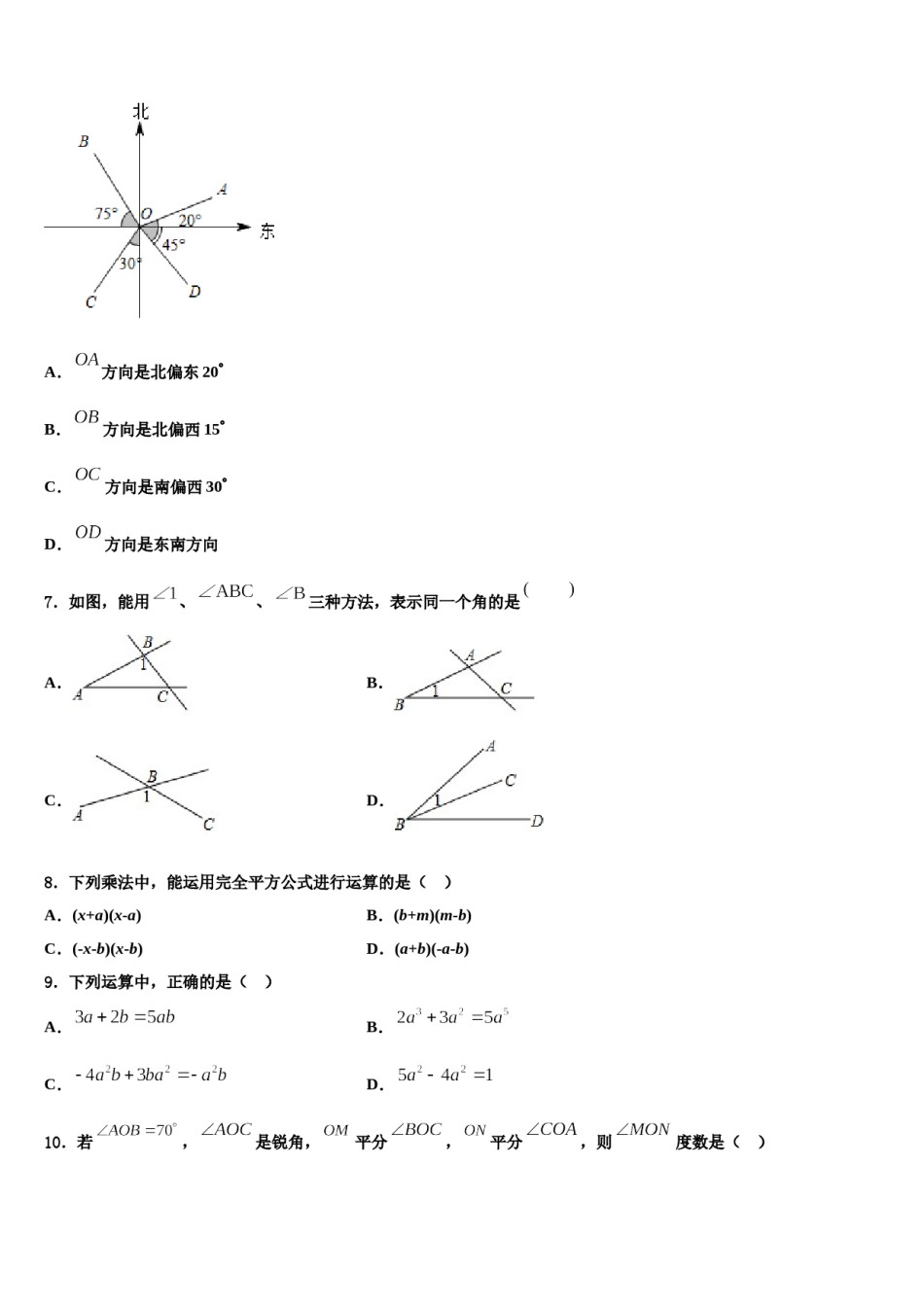 江苏省仪征市新集初级中学2023-2024学年数学七上期末达标检测试题含解析.doc_第2页