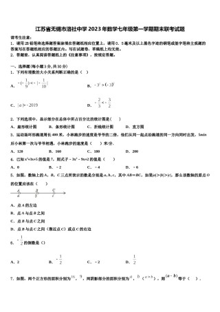 江苏省无锡市洛社中学2023年数学七年级第一学期期末联考试题含解析.doc