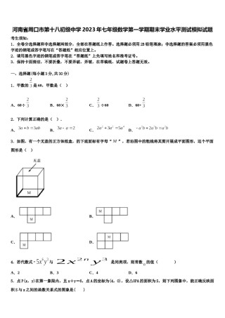 河南省周口市第十八初级中学2023年七年级数学第一学期期末学业水平测试模拟试题含解析.doc