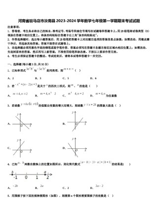 河南省驻马店市汝南县2023-2024学年数学七年级第一学期期末考试试题含解析.doc