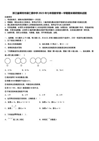 浙江省嵊州市崇仁镇中学2023年七年级数学第一学期期末调研模拟试题含解析.doc