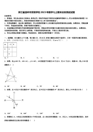 浙江省温岭市实验学校2023年数学七上期末达标测试试题含解析.doc