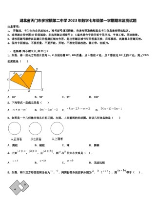 湖北省天门市多宝镇第二中学2023年数学七年级第一学期期末监测试题含解析.doc