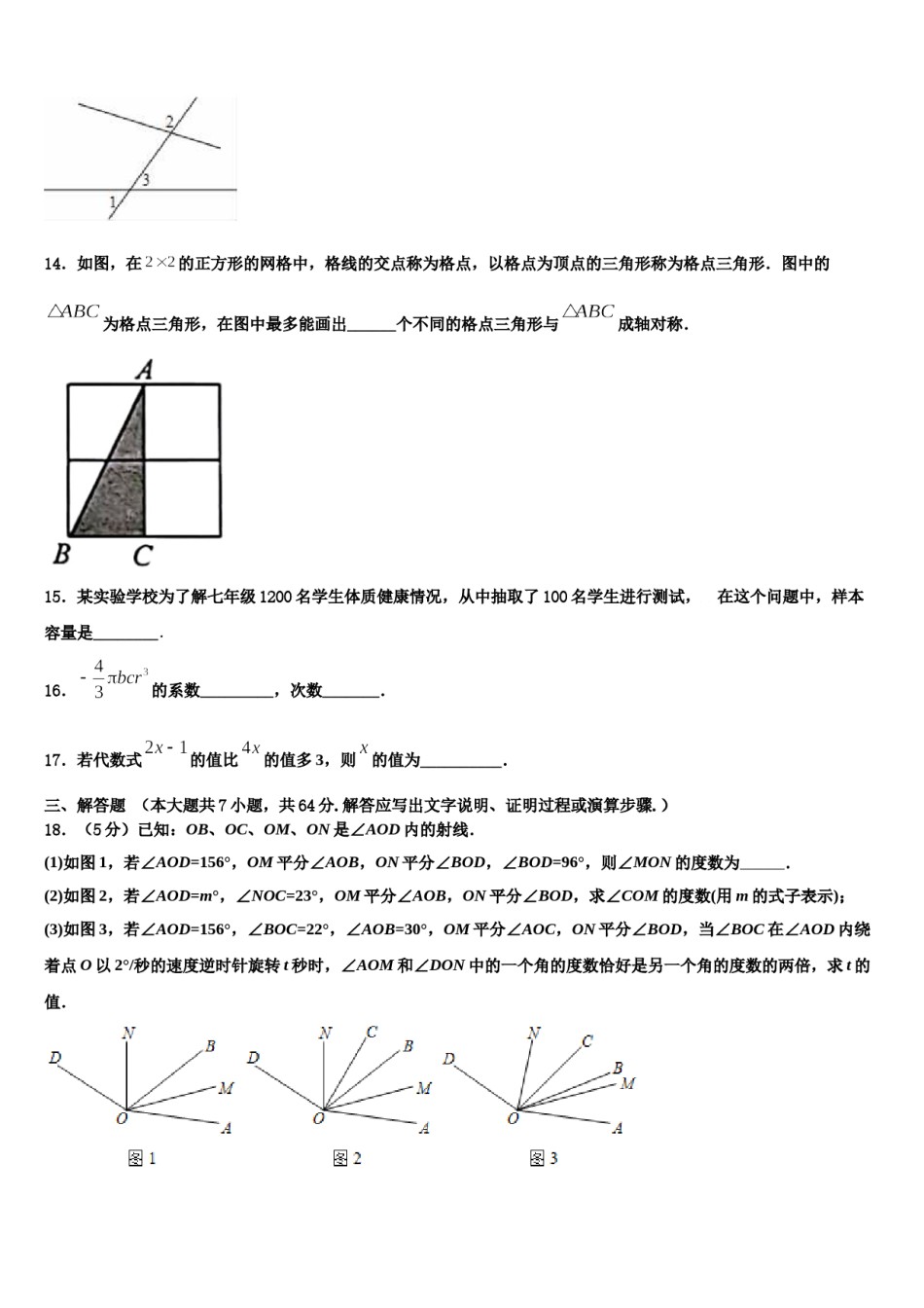 福建省仙游县联考2023-2024学年数学七上期末复习检测模拟试题含解析.doc_第3页