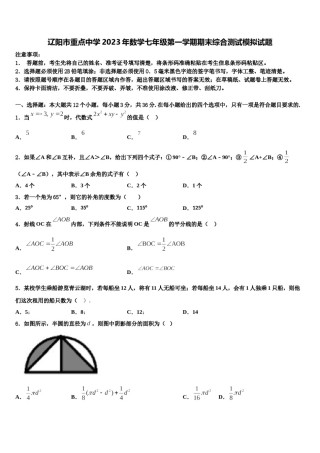 辽阳市重点中学2023年数学七年级第一学期期末综合测试模拟试题含解析.doc