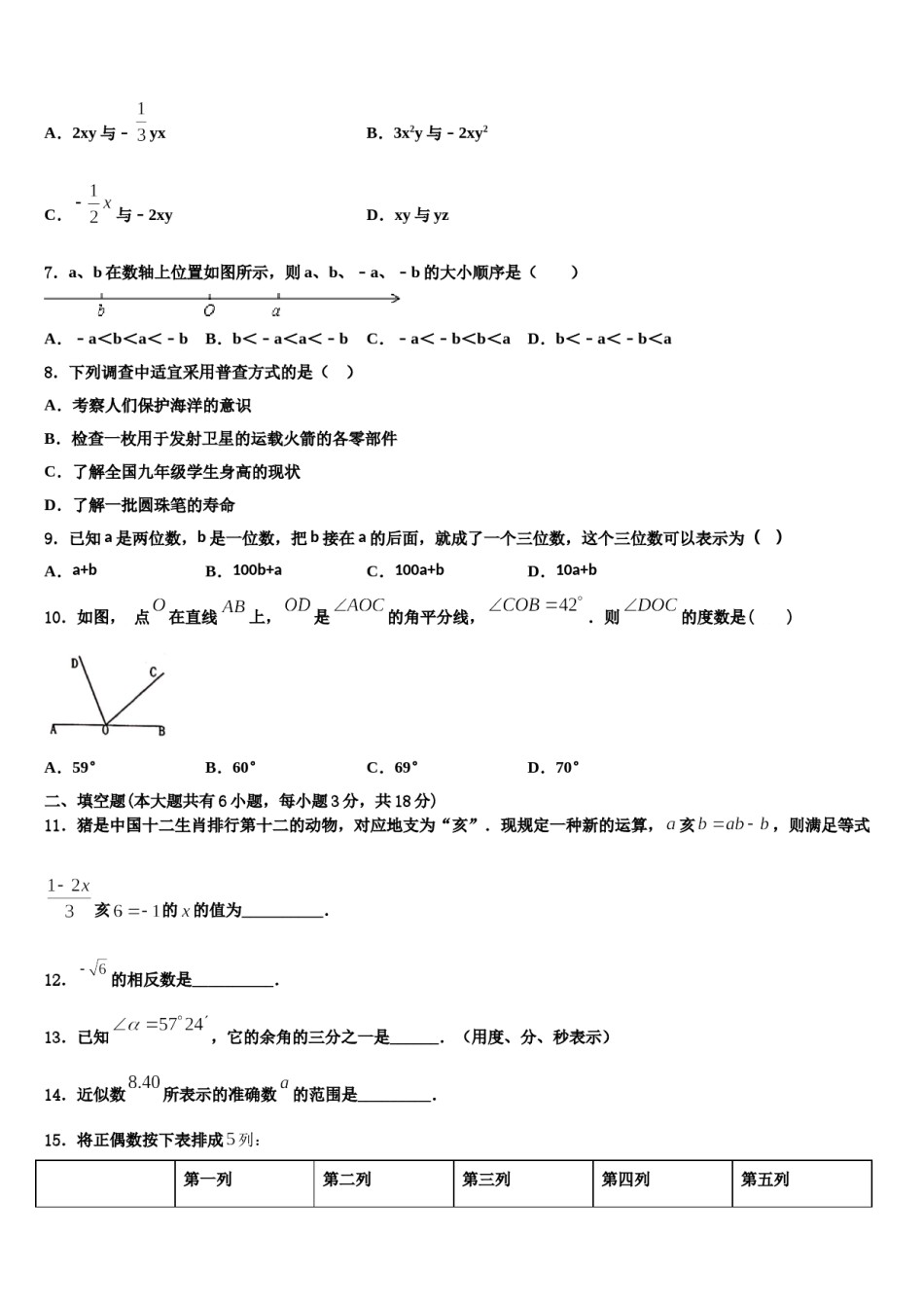 陈经纶中学2023年数学七年级第一学期期末预测试题含解析.doc_第2页