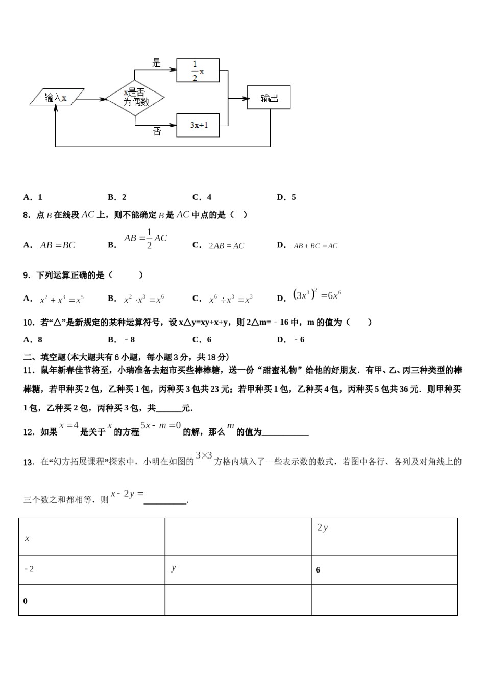 陕西省华阴市2023-2024学年七年级数学第一学期期末质量跟踪监视模拟试题含解析.doc_第2页