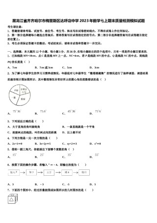 黑龙江省齐齐哈尔市梅里斯区达呼店中学2023年数学七上期末质量检测模拟试题含解析.doc