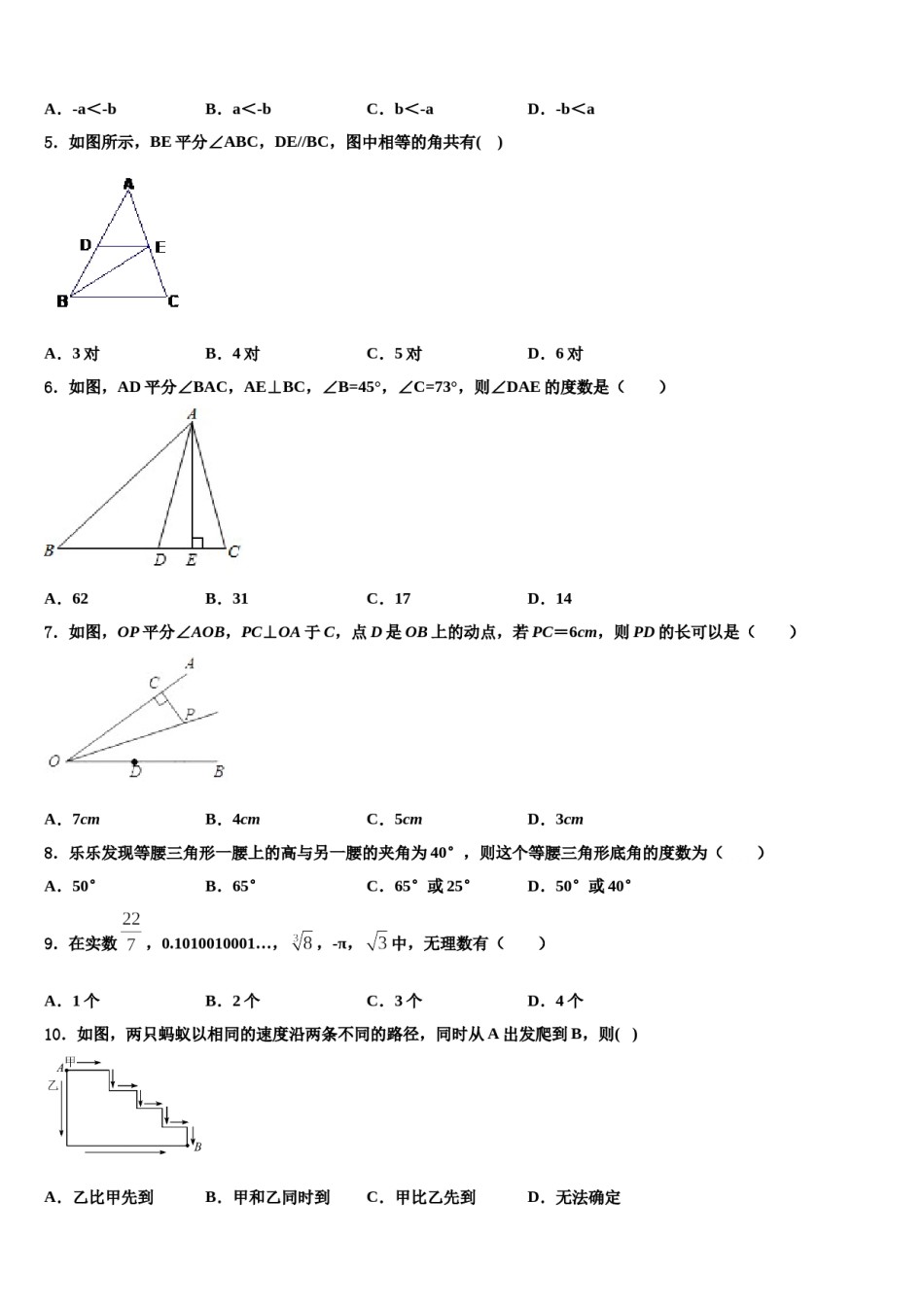 2023-2024学年上海市杨浦区九级第一期期末一模考试七下数学期末监测试题含解析.doc_第2页