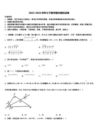 2023-2024学年内蒙古乌海市海南区七年级数学第二学期期末学业水平测试试题含解析.doc