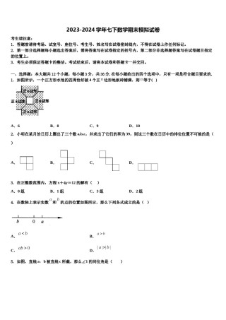 2023-2024学年北京市第八十五中学数学七下期末调研试题含解析.doc