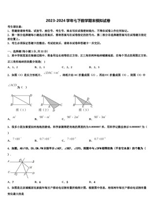 2023-2024学年吉林省辽源东辽县联考七下数学期末达标检测模拟试题含解析.doc