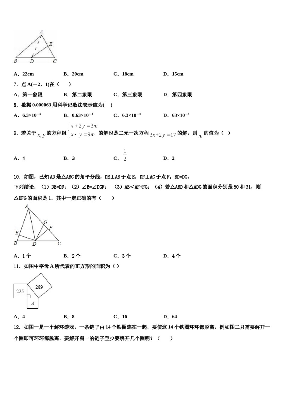 2023-2024学年吉林省长春市双阳区数学七下期末达标检测模拟试题含解析.doc_第2页