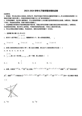 2023-2024学年四川师大七中学九中学数学七下期末联考试题含解析.doc
