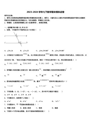 2023-2024学年四川省内江市名校七下数学期末教学质量检测模拟试题含解析.doc