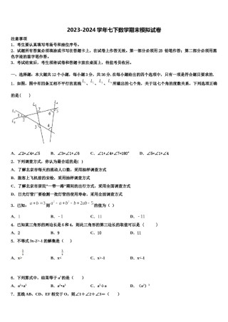 2023-2024学年四川省威远县七下数学期末综合测试试题含解析.doc