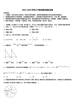 2023-2024学年四川省广安岳池县联考数学七下期末经典模拟试题含解析.doc