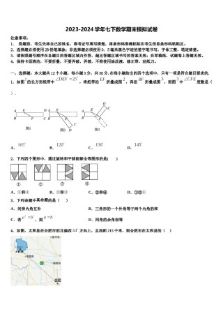 2023-2024学年天津市河北区扶轮中学七下数学期末综合测试试题含解析.doc