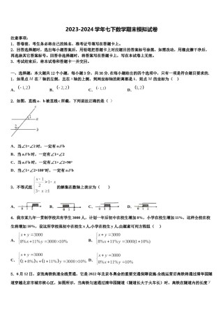 2023-2024学年宁夏石嘴山市星海中学数学七下期末复习检测模拟试题含解析.doc