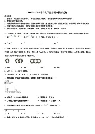 2023-2024学年安徽省亳州市黉高级中学七年级数学第二学期期末联考模拟试题含解析.doc