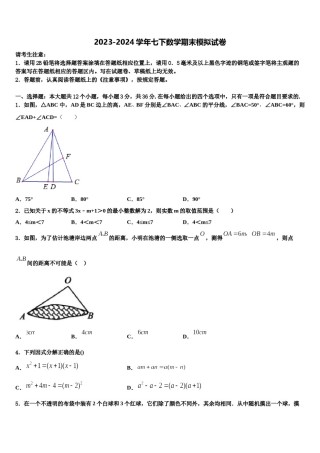 2023-2024学年山东省东营市广饶县数学七下期末质量检测试题含解析.doc